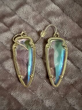 Authentic Kendra Scott Skylar Dichroic Glass Earrings